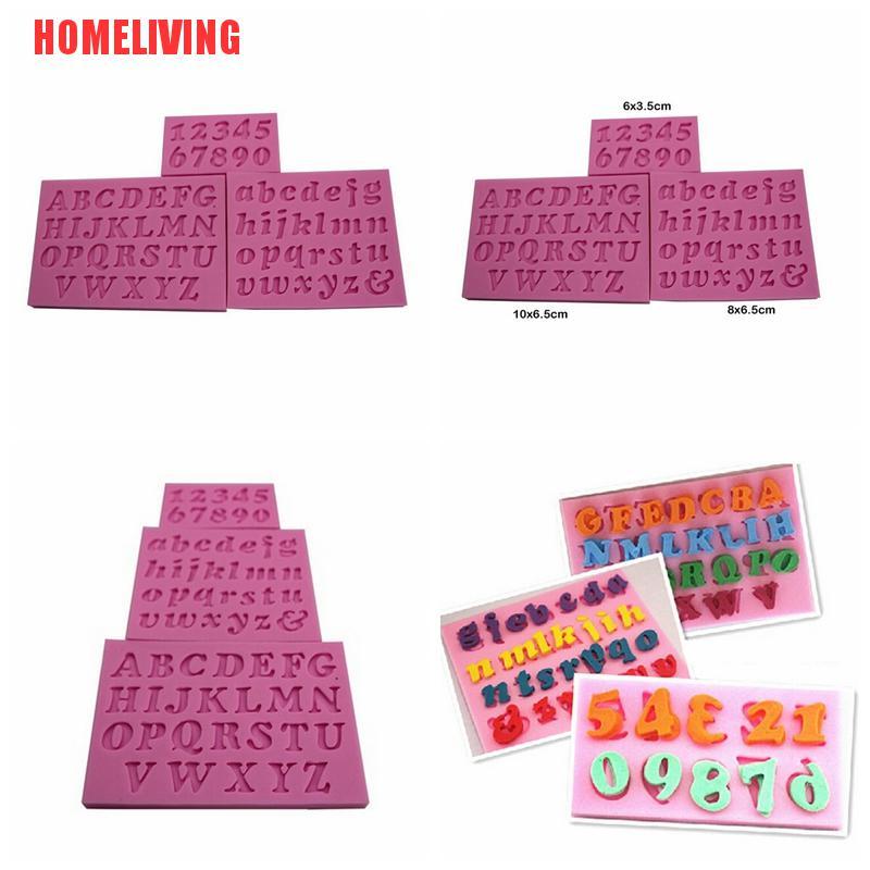 Set 3 Khuôn Silicone Làm Bánh Hình Chữ Cái &amp; Số Mini DIY