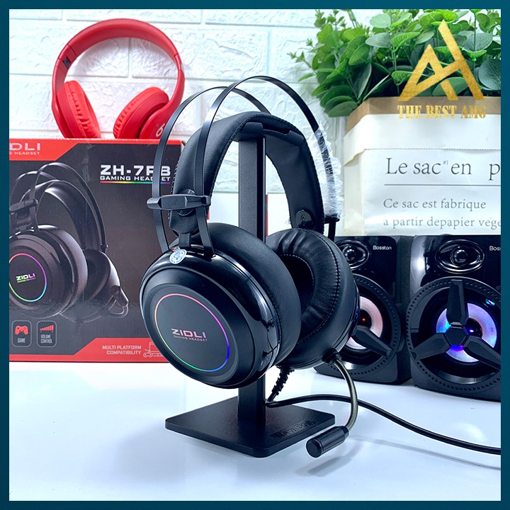 Tai Nghe Máy Tính Có Mic Gaming Led Rgb Headphone Chụp Tai Laptop Zidli ZH7 RB Nghe Nhạc Chơi Game Có Dây | BigBuy360 - bigbuy360.vn