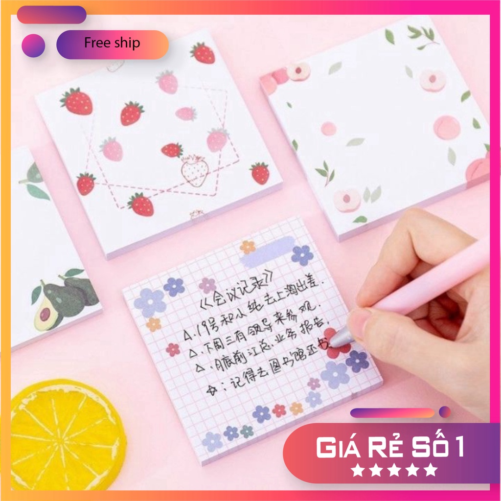 Combo 3 Xấp Giấy Nhớ 80 tờ Giấy Note Giấy Ghi Nhớ Cute Dễ Thương Cho Học Sinh Sinh Viên Văn phòng phukienvppbinhduong