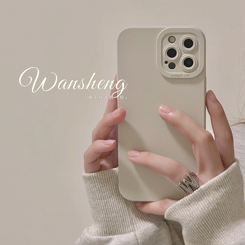 Ốp điện thoại màu trơn bảo vệ camera thời trang thu đông cho iPhone 13 pro max 12 11 13 pro xs 7p | BigBuy360 - bigbuy360.vn