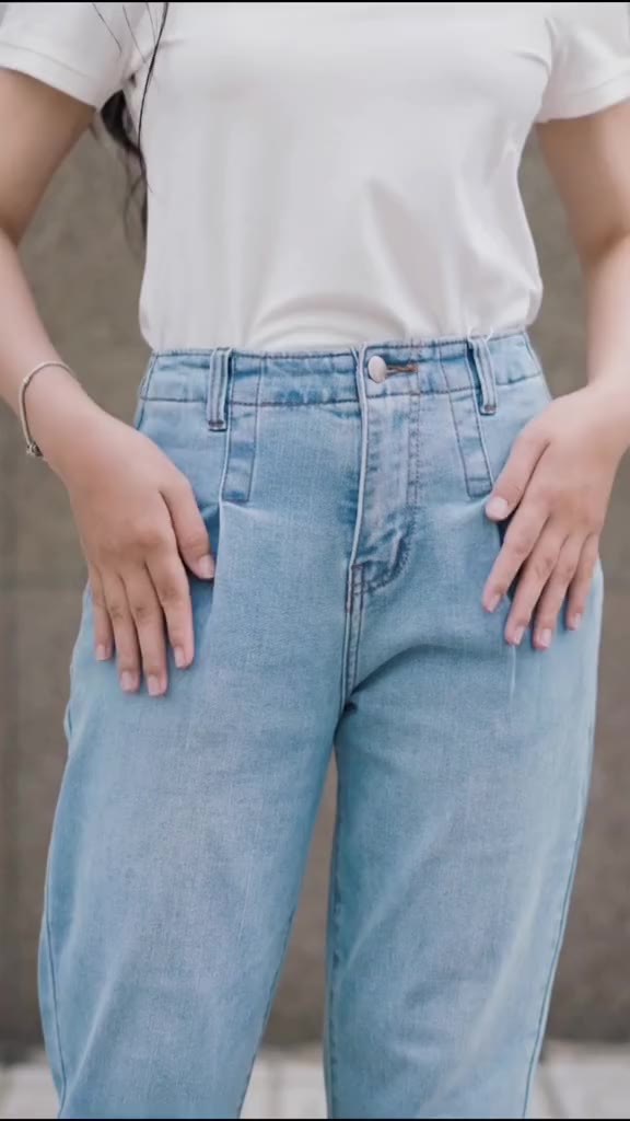 Quần jean nữ YODY cạp liền quần baggy tôn dáng, cotton con giãn thấm hút mồ hôi TRA - WCJE26A002 | BigBuy360 - bigbuy360.vn