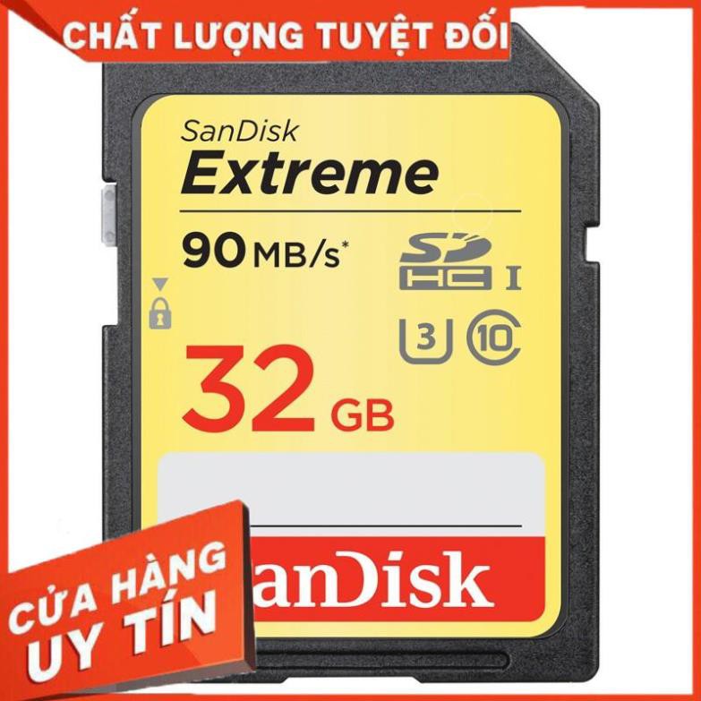 Thẻ nhớ Máy Ảnh SD SanDisk Extreme U3 4K 90MB/s 64GB -> 16GB . Tốc độ cao
