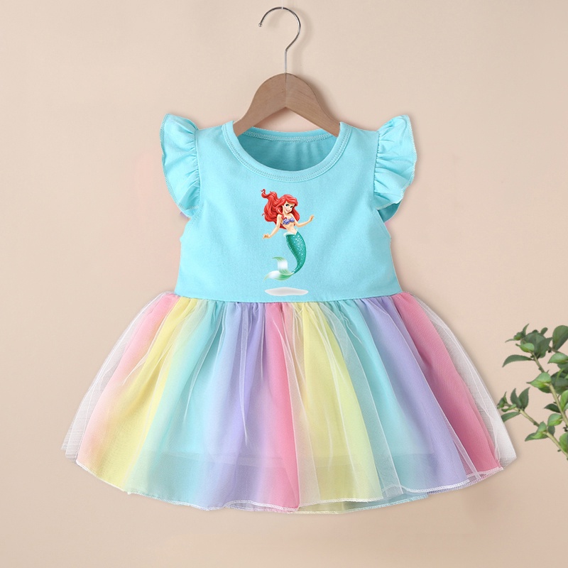 Đầm Công Chúa Tiên Cá Dễ Thương Cho Bé Gái 1-4 Tuổi