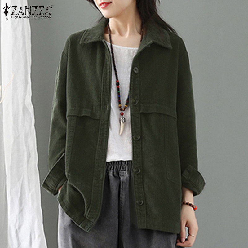 Áo khoác ZANZEA tay dài cổ bẻ thời trang Hàn Quốc cho nữ | BigBuy360 - bigbuy360.vn