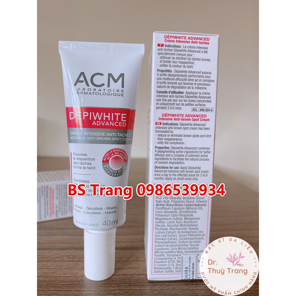 [QR CHÍNH HÃNG] Kem giảm nám tàn nhang da không đều màu Depiwhite Advanced - ACM 40ml