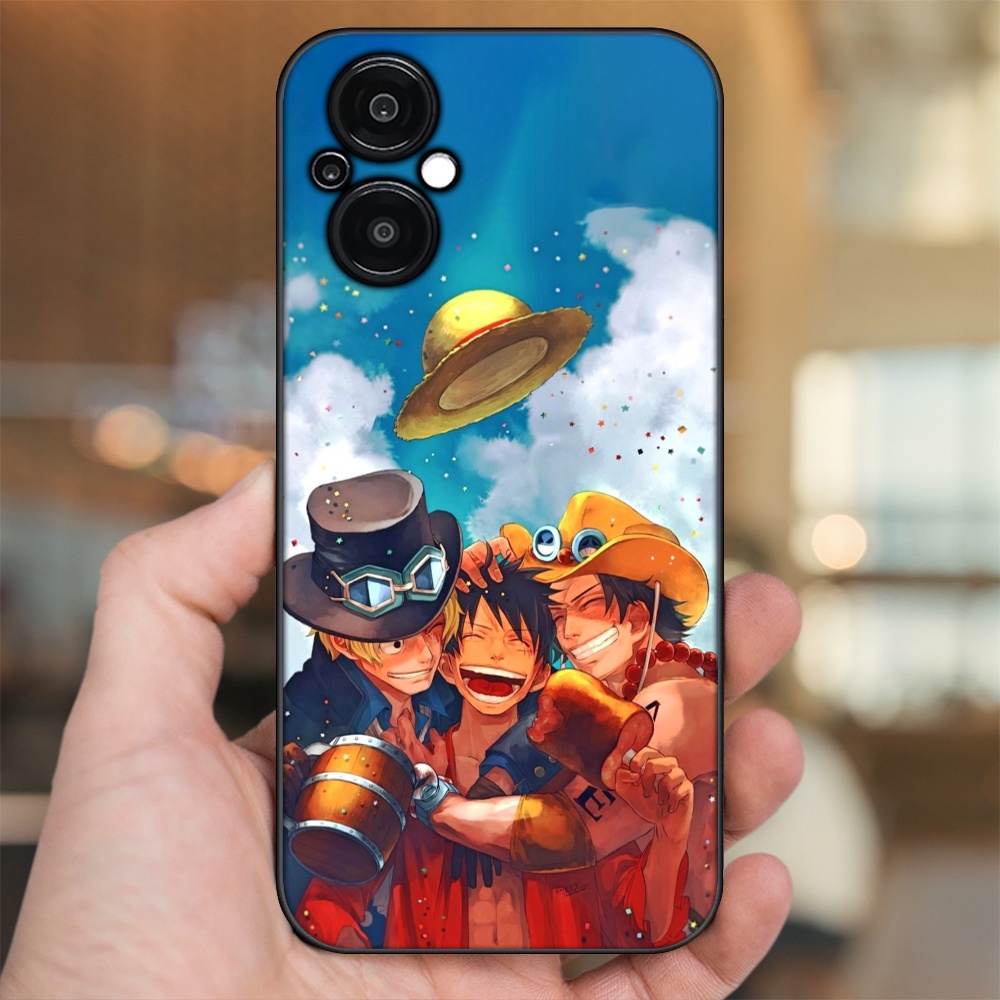 Ốp lưng Oppo Reno 8Z 5G viền đen in hình Ace One Piece