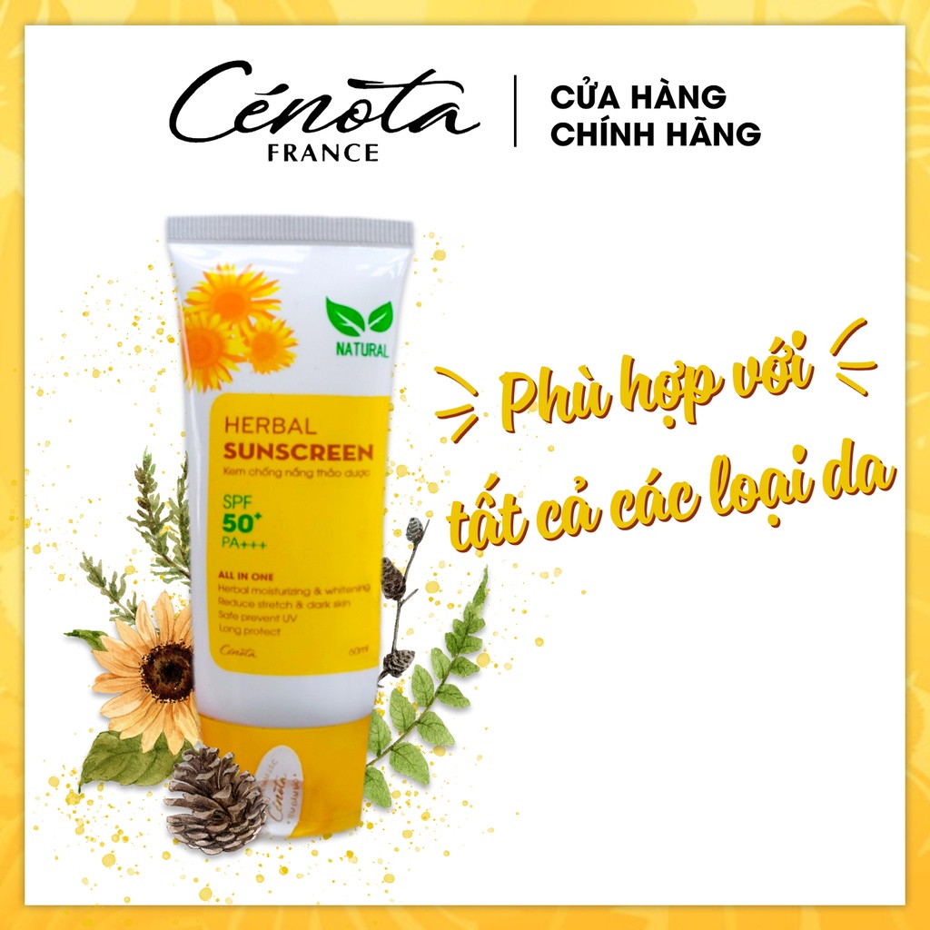 Kem chống nắng thảo dược Cenota Herbal Sunscreen SPF50+/PA+++ 60ml - CN01 Store Việt