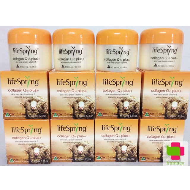 Kem dưỡng da nhau thai cừu LifeSpring Collagen Q10 Plus+, Úc (100ml) giúp giảm lão hóa, thâm nám