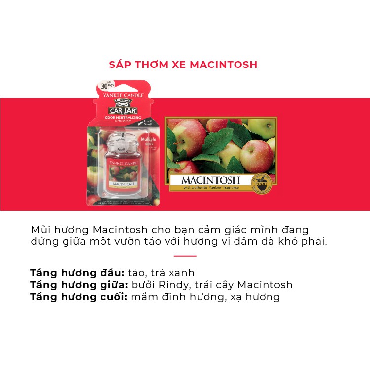 Sáp thơm xe Yankee Candle - Macintosh