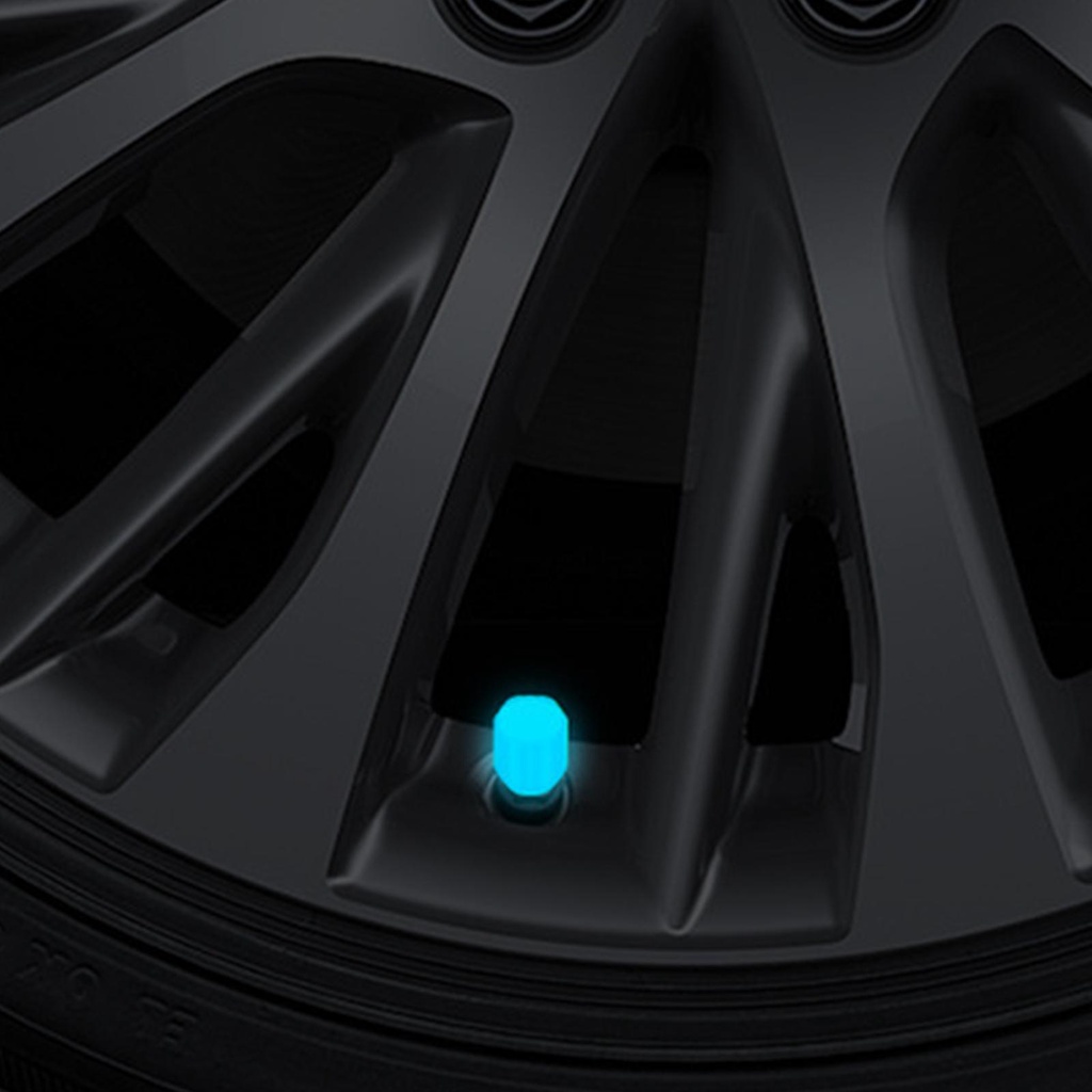 Bộ 4 Nắp Van Lốp Xe Hơi / Xe Máy Điện Màu Dạ Quang Thông Dụng