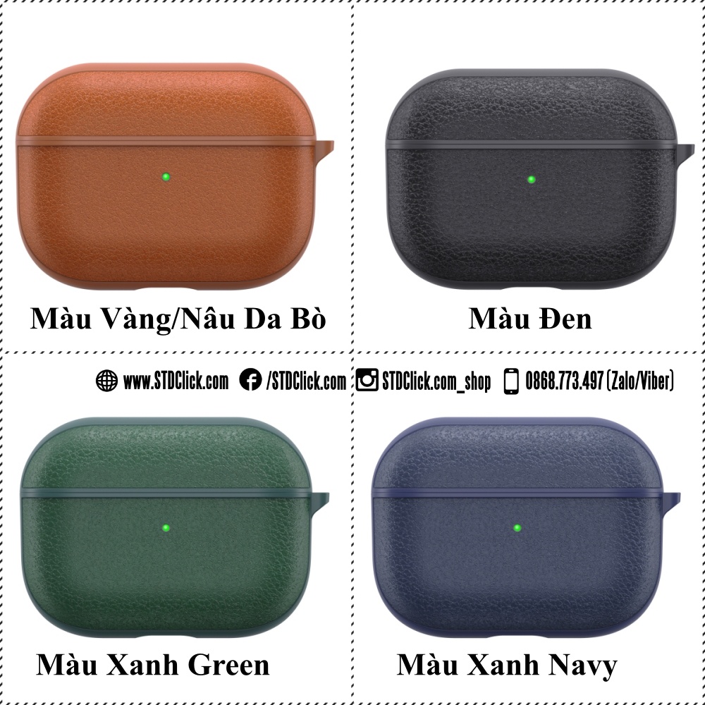 BAO DA AIRPODS 3 - AIRPODS PRO - AIRPODS 1 - 2 WiWU CALFSKIN CHÍNH HÃNG