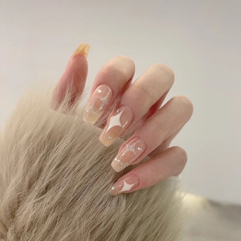 [Hàng mới về] Sticker dán móng tay họa tiết trái tim/ngôi sao kiểu Hàn Quốc trang trí diy dễ thương