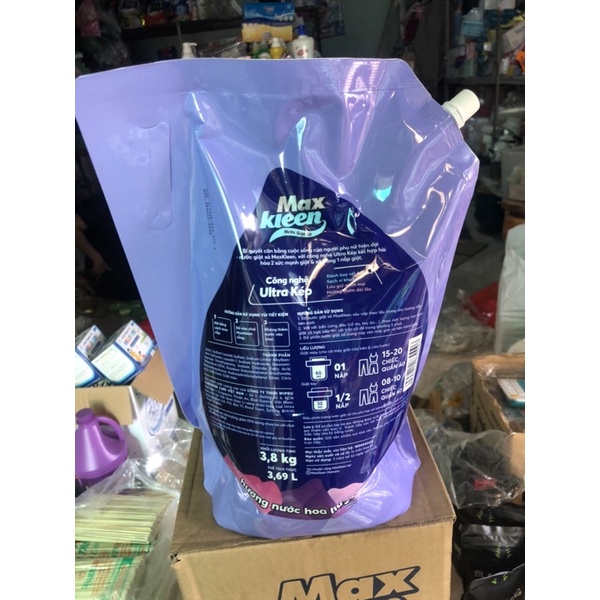 Túi Nước Giặt Max Kleen Túi 3,8Kg Hương Huyền Diệu