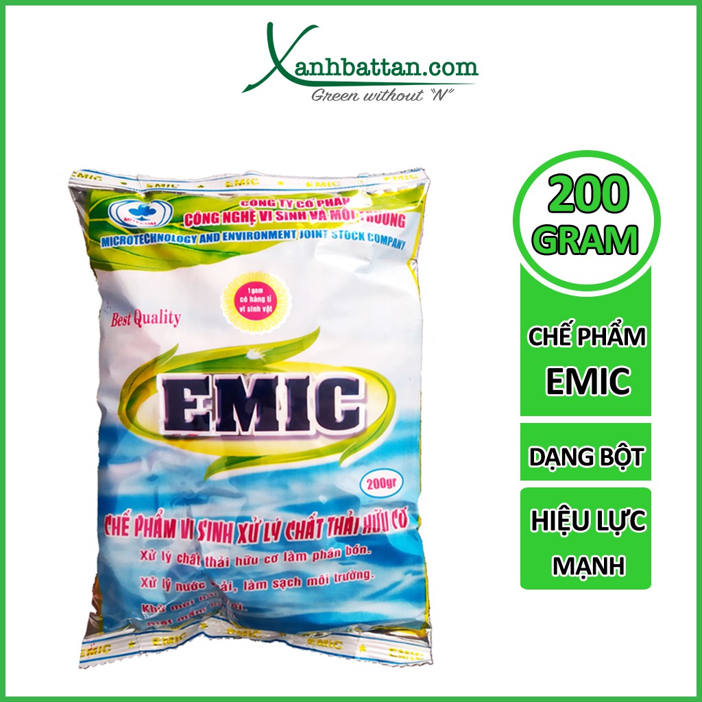 Chế Phẩm EM Emic Ủ Đậu Tương, Ủ Phân Bón Hữu Cơ, Ủ Rác Thải Nhà Bếp Gói 200 Gram