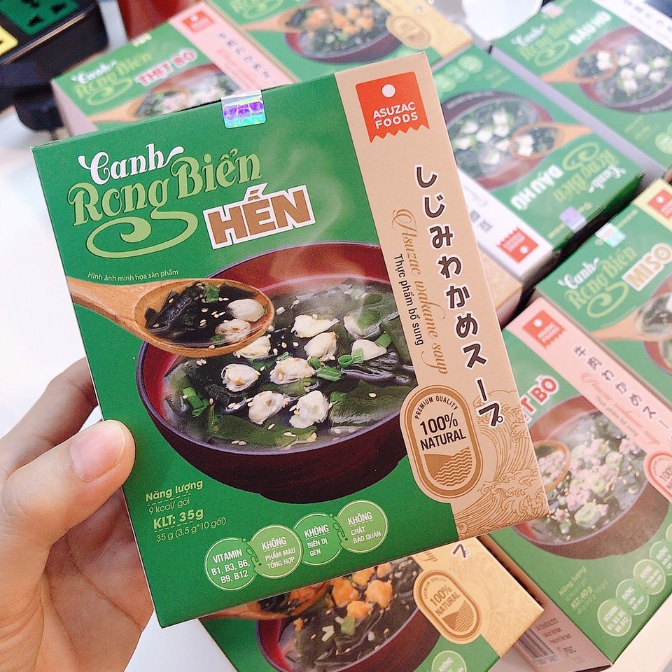 Canh rong biển Asuzac Foods (đậu hủ, tôm, hến, thịt bò, miso) | BigBuy360 - bigbuy360.vn