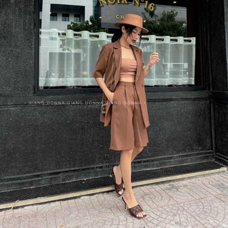 SET 3 MÓN: ÁO HAI DÂY + ÁO KHOÁC VEST + QUẦN NGỐ