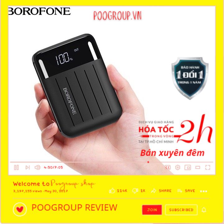 [CHÍNH HÃNG Borofone] Sạc dự phòng siêu nhỏ gọn BT21 10.000 mAh chính hãng (BH 1 năm)