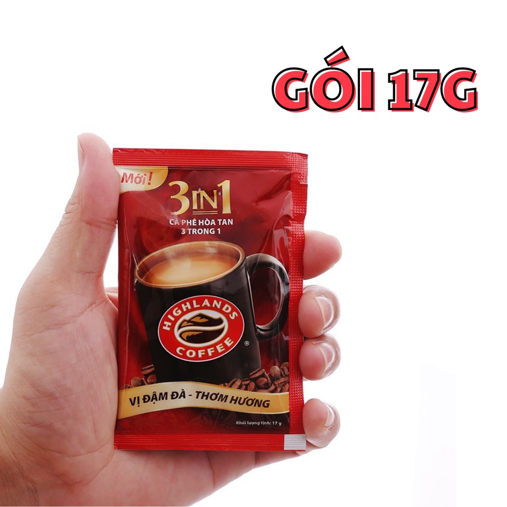 [Hoả tốc]Cà Phê Highland 3in1 Hòa Tan 17g 20 gói Date mới nhất