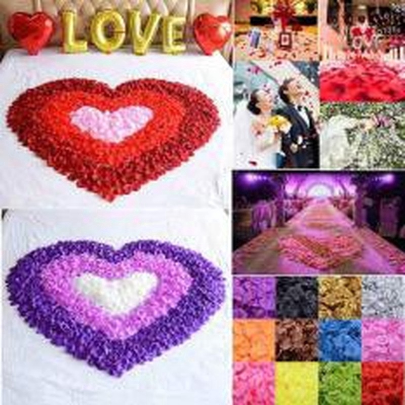 Set 100 cánh hoa hồng giả trang trí tiệc cưới