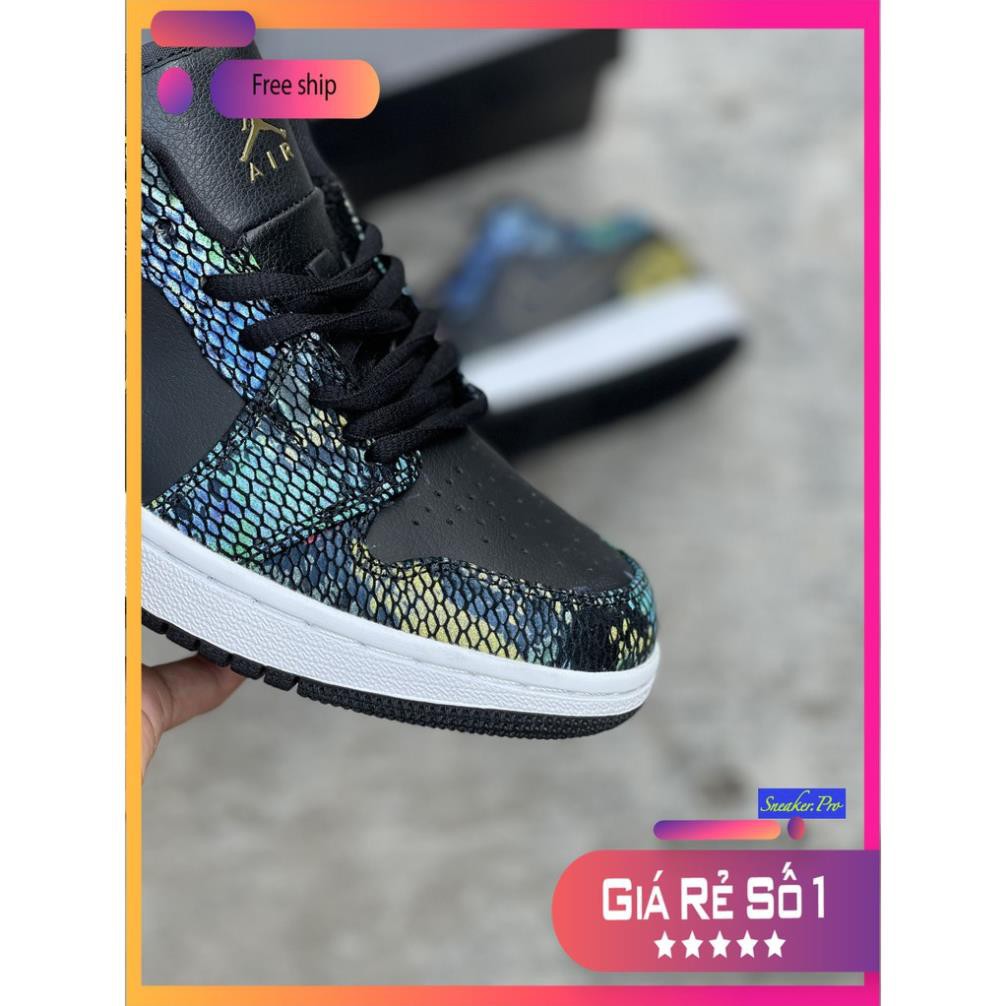 (FULL BOX + QUÀ TẶNG) Giày thể thao Jordan 1 Low Multicolor Snakeskin (W) (2020) cổ thấp siêu đẹp dành cho nam và nữ . | BigBuy360 - bigbuy360.vn