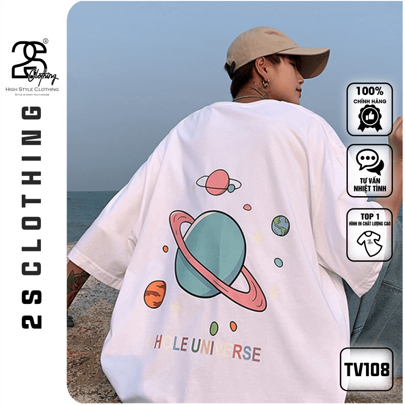 Áo Thun Trắng From Rộng Nam Cổ Tròn Tay Lỡ 2s Clothing Áo Phông Unisex Cotton Oversize Form Rộng Giá Rẻ In Hình TV108 | BigBuy360 - bigbuy360.vn