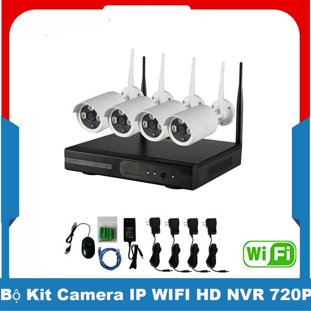 Bộ đầu ghi NVR ONVIZCAM  kit + 4 mắt camera WIFI 2.0 FULL HD 1080P