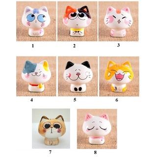 MÈO MAY MẮN GỐM SỨ TRANG TRÍ BÀN HỌC BÀN LÀM VIỆC CAO 5 cm x NGANG 6 cm