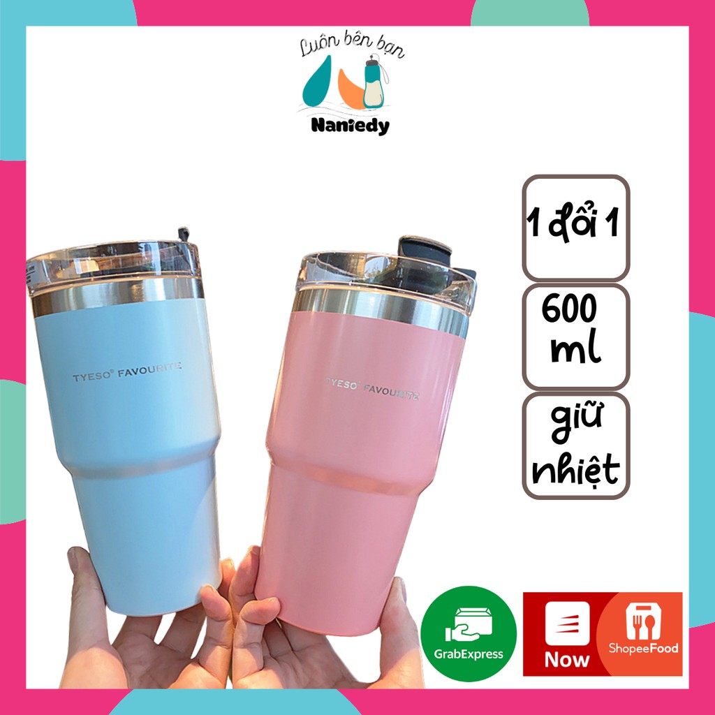 Bình Giữ Nhiệt Inox 304 Đựng Nước Cao Cấp Cute NANIEDY size lớn 890ml có ống hút