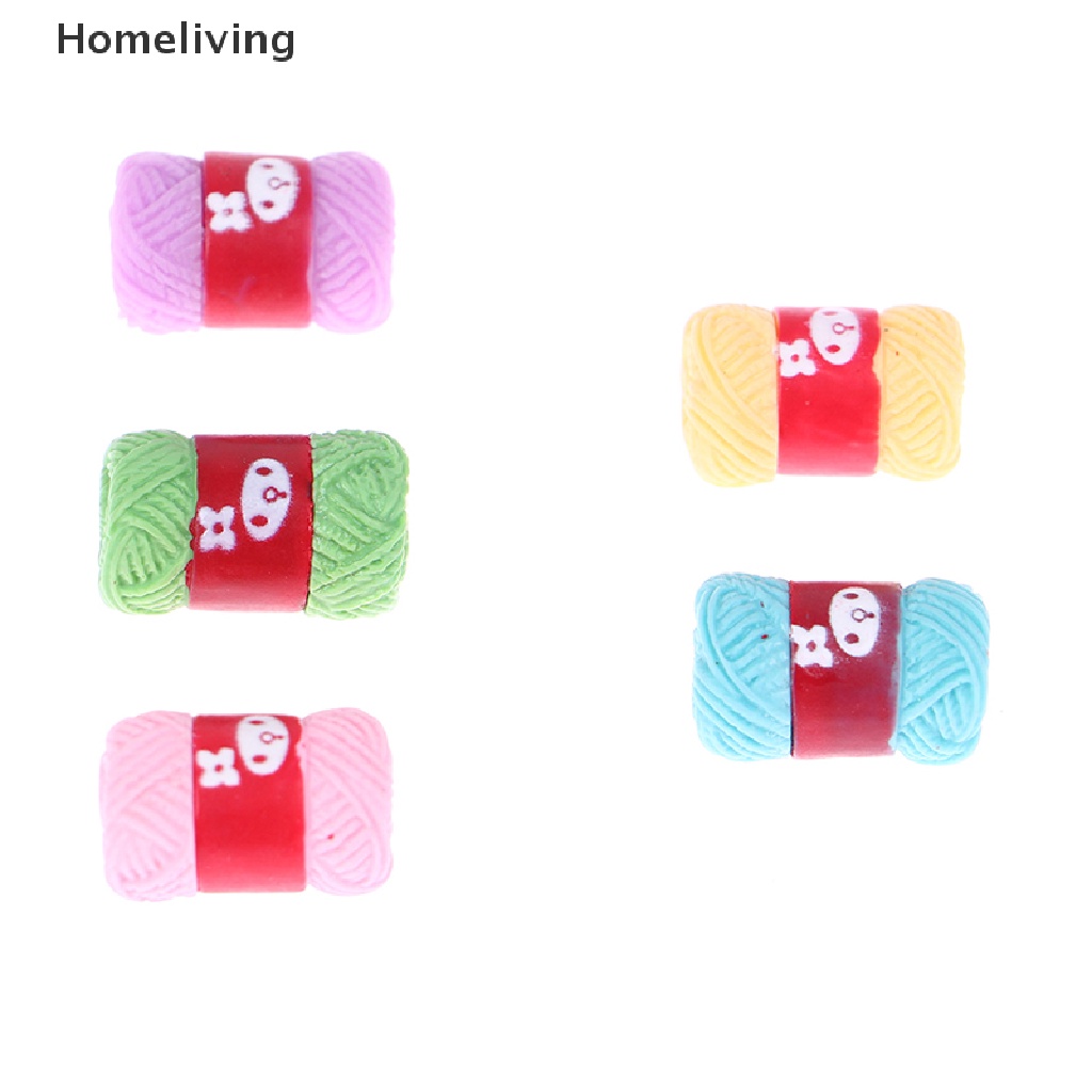 Set 5 Quả Bóng Len Mini Tỉ Lệ 1: 12 Dùng Để Trang Trí Nhà Búp Bê