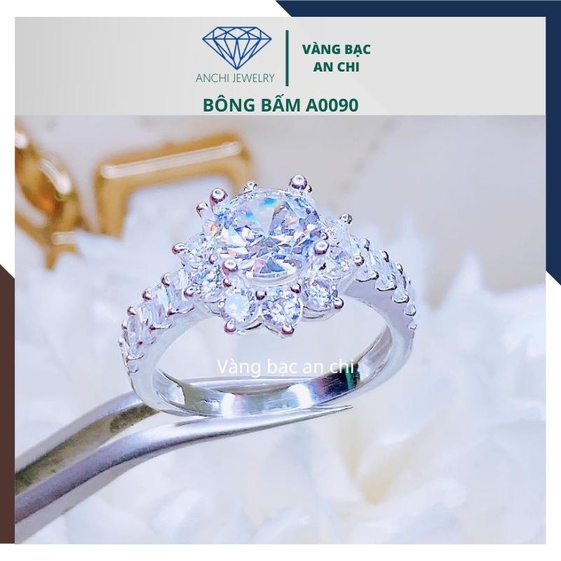 Nhẫn nữ mặt hoa sen đá , chuẩn bạc ý 925 cao cấp bóng đẹp - Anchi Jewelry
