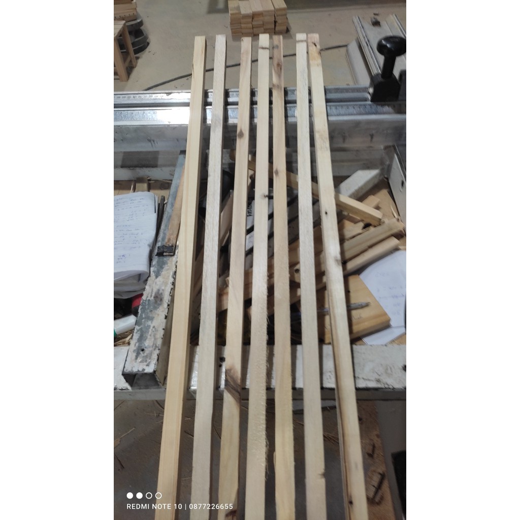 1 Thanh gỗ Vuông 1,2cm/1,7cm/2cm/2,7cm x dài 10/20/30/40cm - Thanh gỗ thông decor tặng kèm giấy giáp