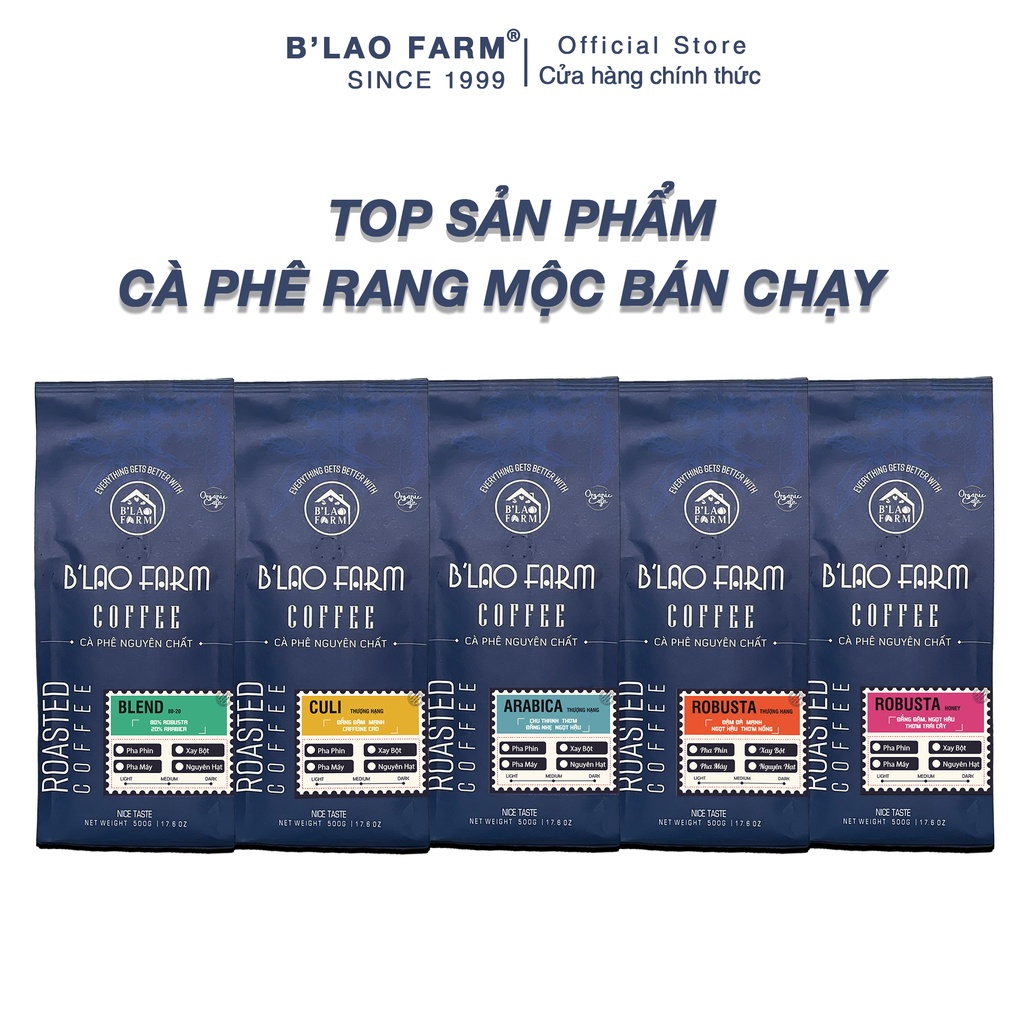 Cà phê nguyên chất culi b lao farm cà phê rang mộc dành cho pha phin cực - ảnh sản phẩm 7