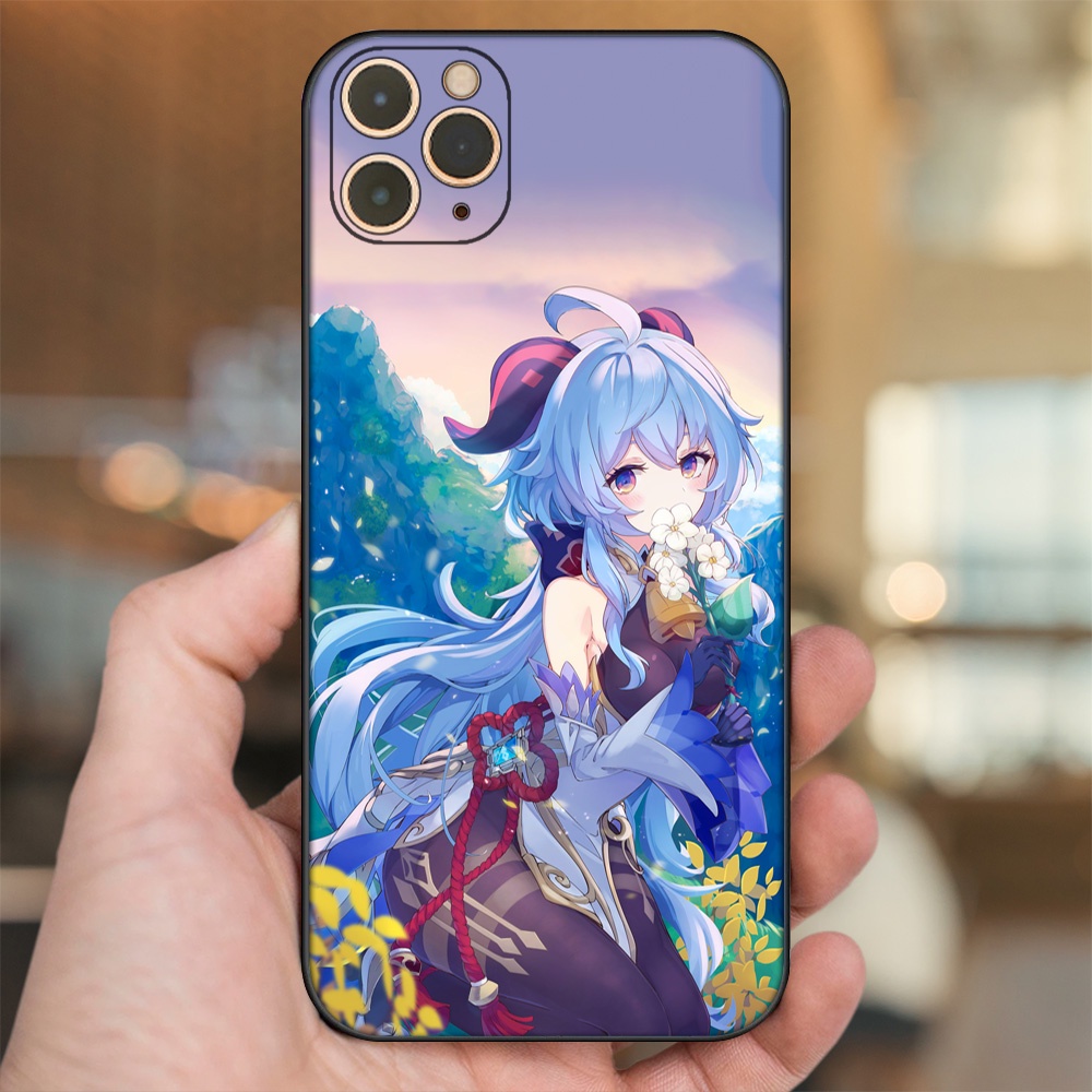 Ốp lưng iPhone 11 Pro Max dẻo đen cạnh vuông in hình Ganyu Genshin Impact
