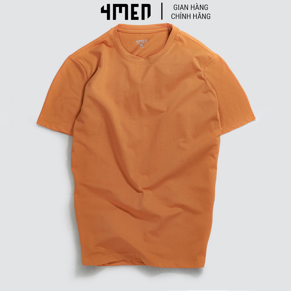 Áo thun nam đẹp 4MEN trơn basic cổ tròn ngắn tay, form suông, vải cotton đẹp cao cấp, co giãn, thoáng mát 051 | BigBuy360 - bigbuy360.vn