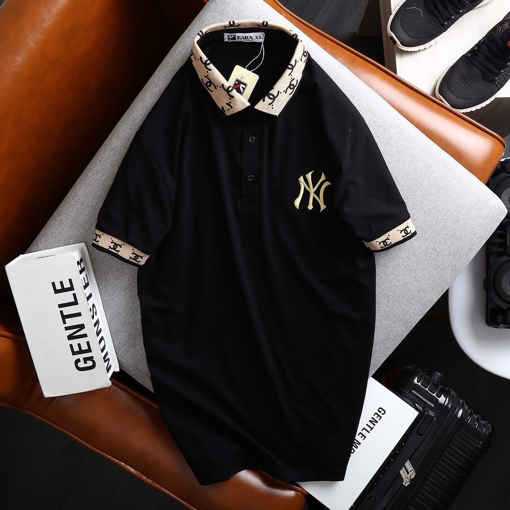 Áo phông Nam Nữ 🔅FULL SIZE🔅 Áo polo MLB NY phối cổ logo thêu size M-XXL chất vải mềm mịn, thấm mồ hôi cực tốt