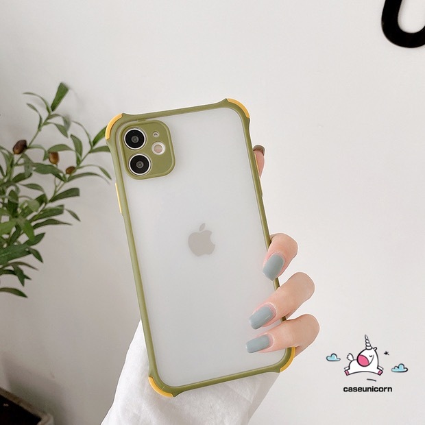 Ốp điện thoại cứng mặt nhám viền màu kẹo cho iPhone 11 8plus 7plus iPhone 6 6s Plus 7 8 X XR XS MAX 11pro Max SE 2020 | BigBuy360 - bigbuy360.vn