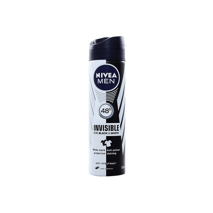 Xịt khử mùi Nivea Men Invisible For Black & White Giảm vết ố vàng chai 150ml