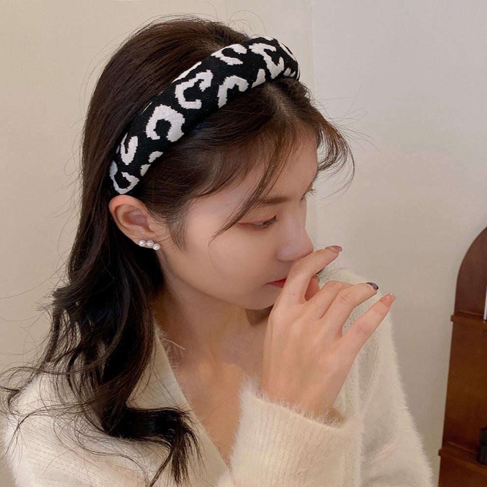 Băng Đô Bản Rộng Họa Tiết Da Báo Thanh Lịch Cho Nữ