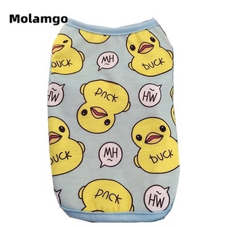 Áo thun không tay cho thú cưng in họa tiết chú vịt dễ thương