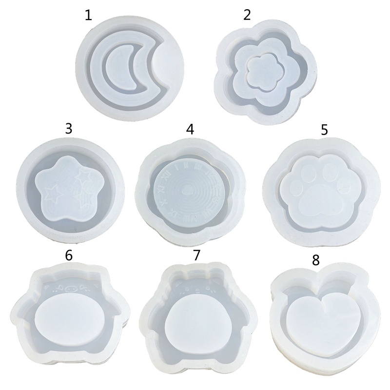 Khuôn Silicone Làm Móc Khóa Hình Mặt Trăng Có Cát Chảy