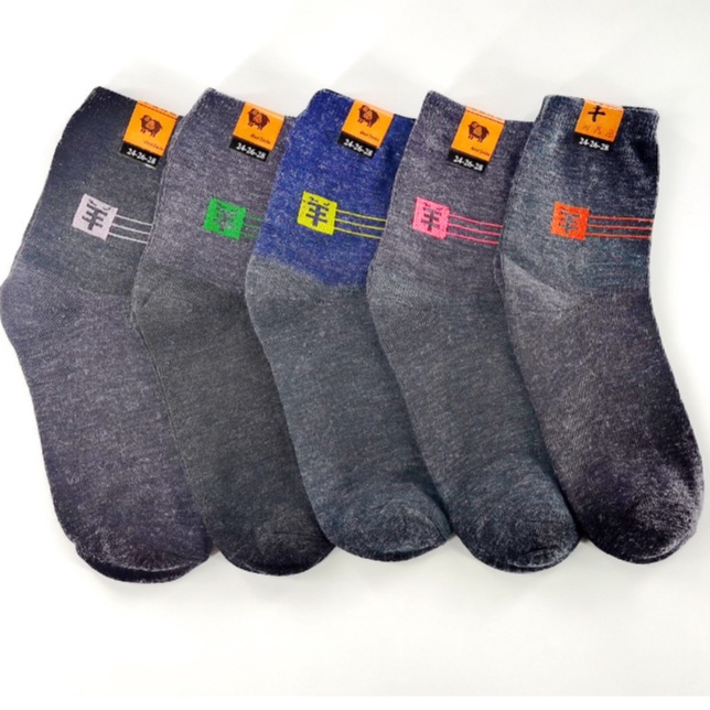 Vớ tất nam nữ dày dặn bông cừu giả len thu đông ấm ấp