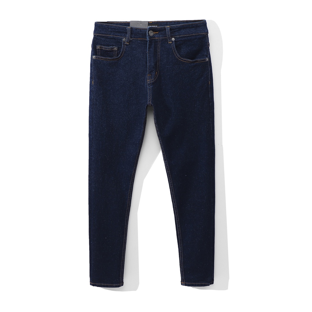 Quần jean nam basic HEBOZ màu xanh đậm J010 vintage chất denim mềm co giãn cao cấp, form slim fit - 00001015