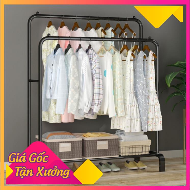 Giá treo quần áo, giá phơi quần áo, treo đồ đa năng 3 trong 1, có móc treo mũ, giỏ xách, có kệ để giày dép tiện dụng