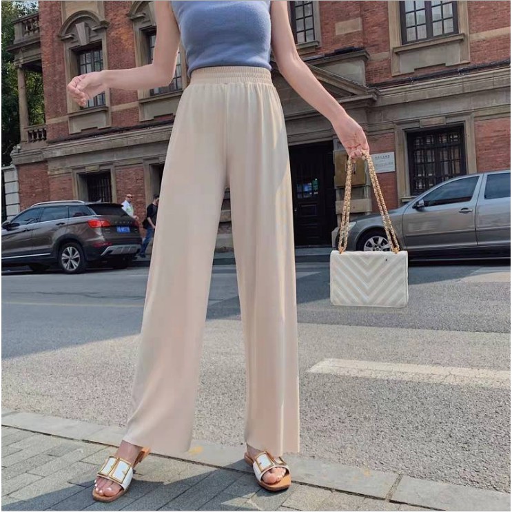 Quần ống rộng chất liệu gân tăm siêu mát lạnh | BigBuy360 - bigbuy360.vn