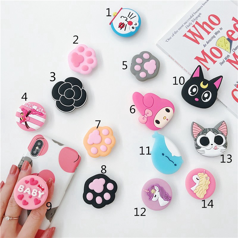 Giá đỡ điện thoại bằng chất liệu silicon phong cách hoạt hình dễ thương