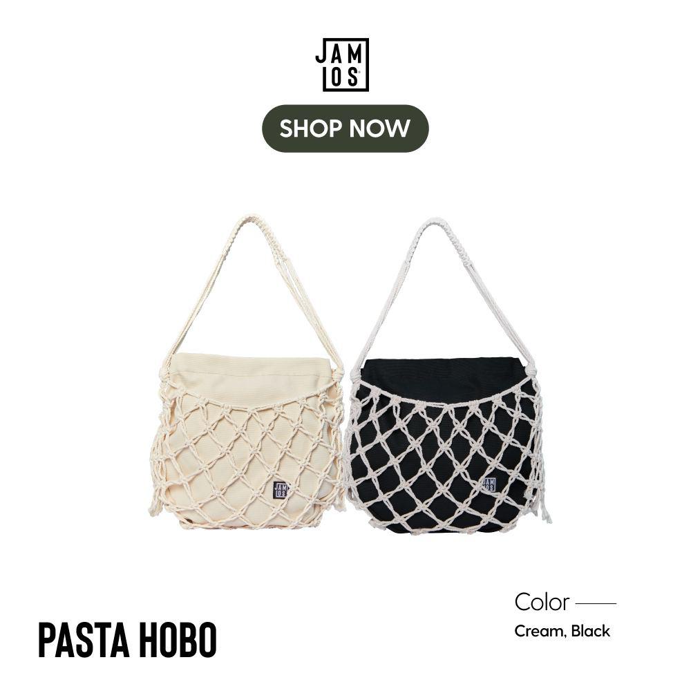 Jamlos Pasta Hobo - Túi vải thời trang đeo vai canvas phối dây macrame thủ công