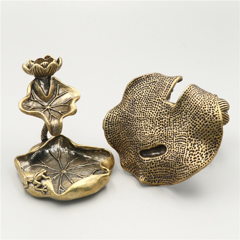 Thác khói trầm hương hình thác sen bằng đồng nguyên chất dùng đốt trầm nụ