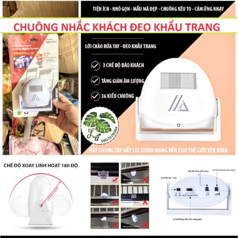 Chuông hồng ngoại 🌸 FREE-SHIP🌸 Chuông hồng ngoại cảnh báo chống trộm nhắc nhở rửa tay sát khuẩn đeo khẩu trang