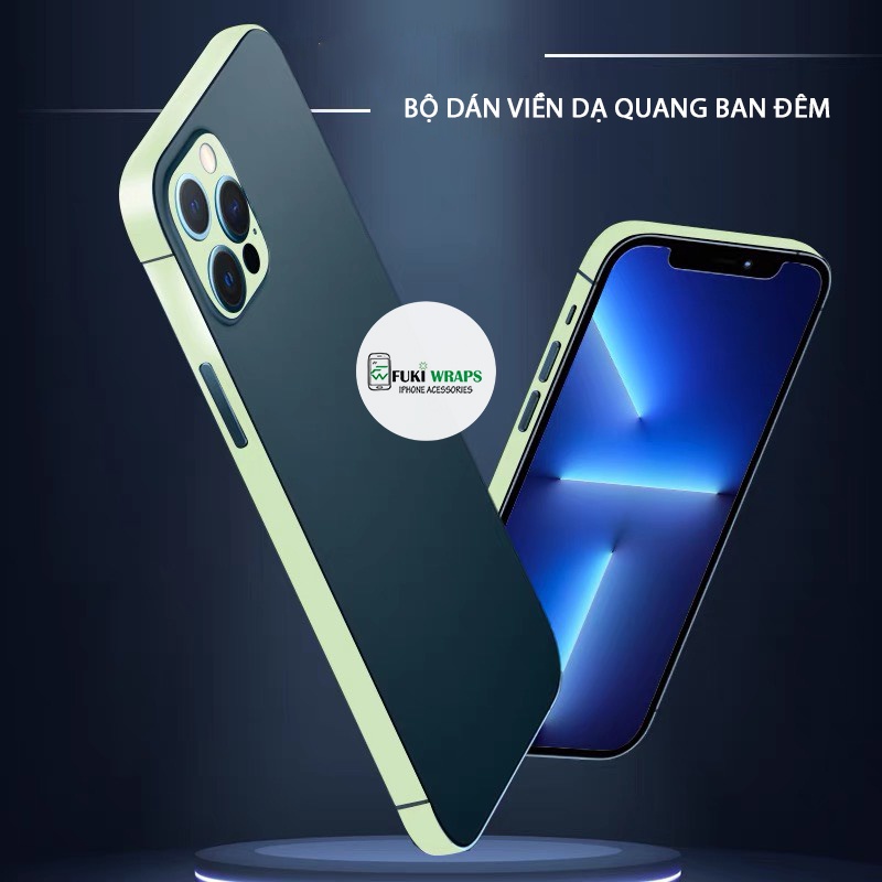 Combo 2 Bộ Dán Viền Dạ Quang Dành Cho IP 13promax , 13pro , 13mini , ip13 , 12promax , 12pro , 12mini  - FukiShop
