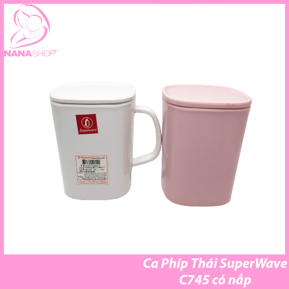 Ca ăn dặm cho bé có quai và nắp đậy Melamine Superwave Thái Lan C745-3